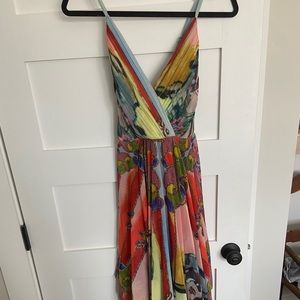 Alice + Olivia colorful floral mid length dress